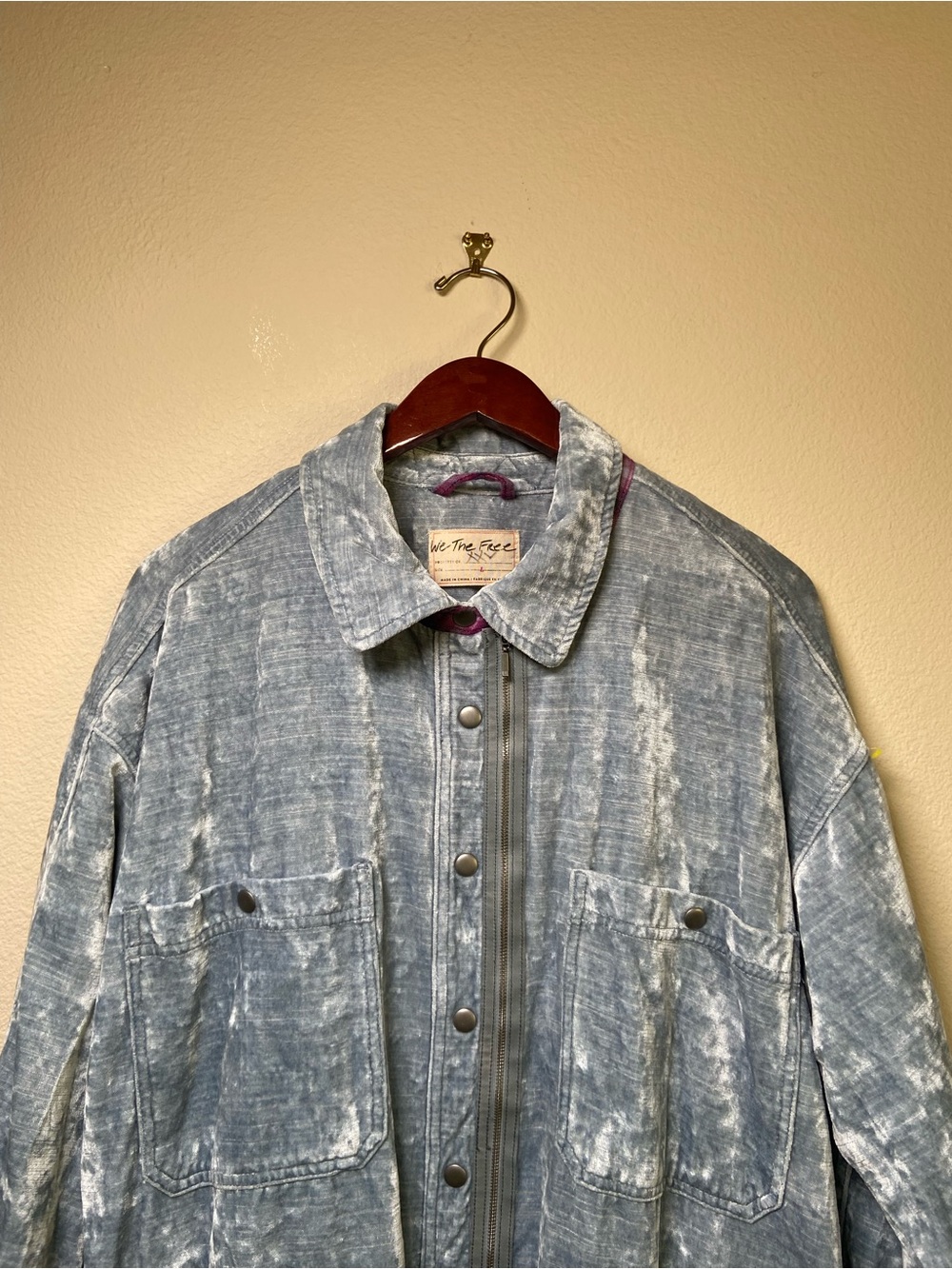 Anthropologie We The Free Duster Jacket Large Crushed Velvet - Picture 2 of 11